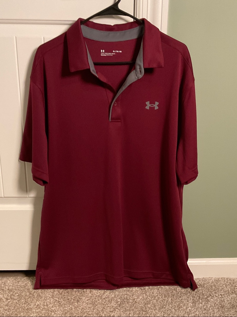 Under Armour Men’s Burgundy Polo with Gray Accents
